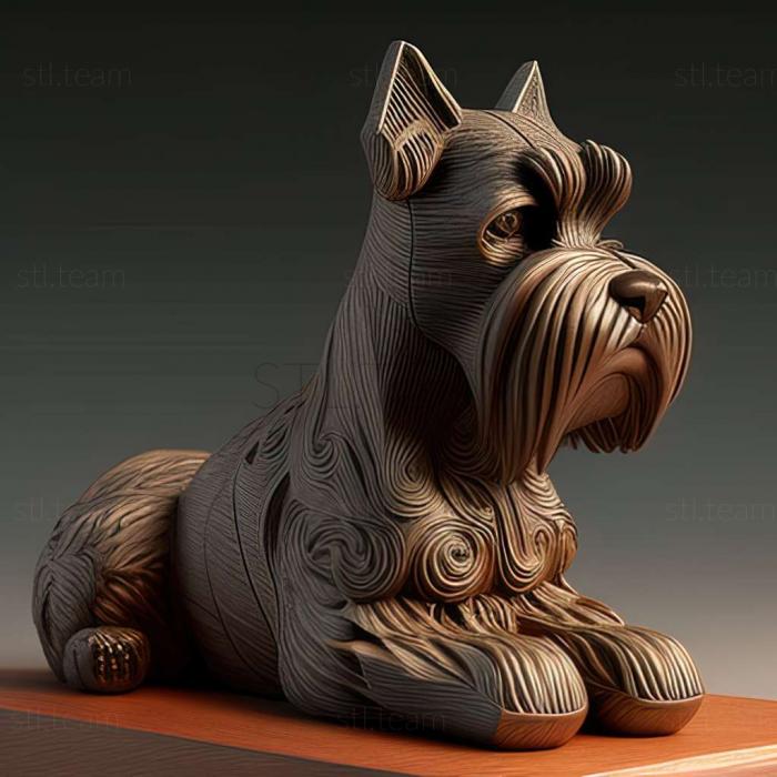 3D model Zwergschnauzer dog (STL)